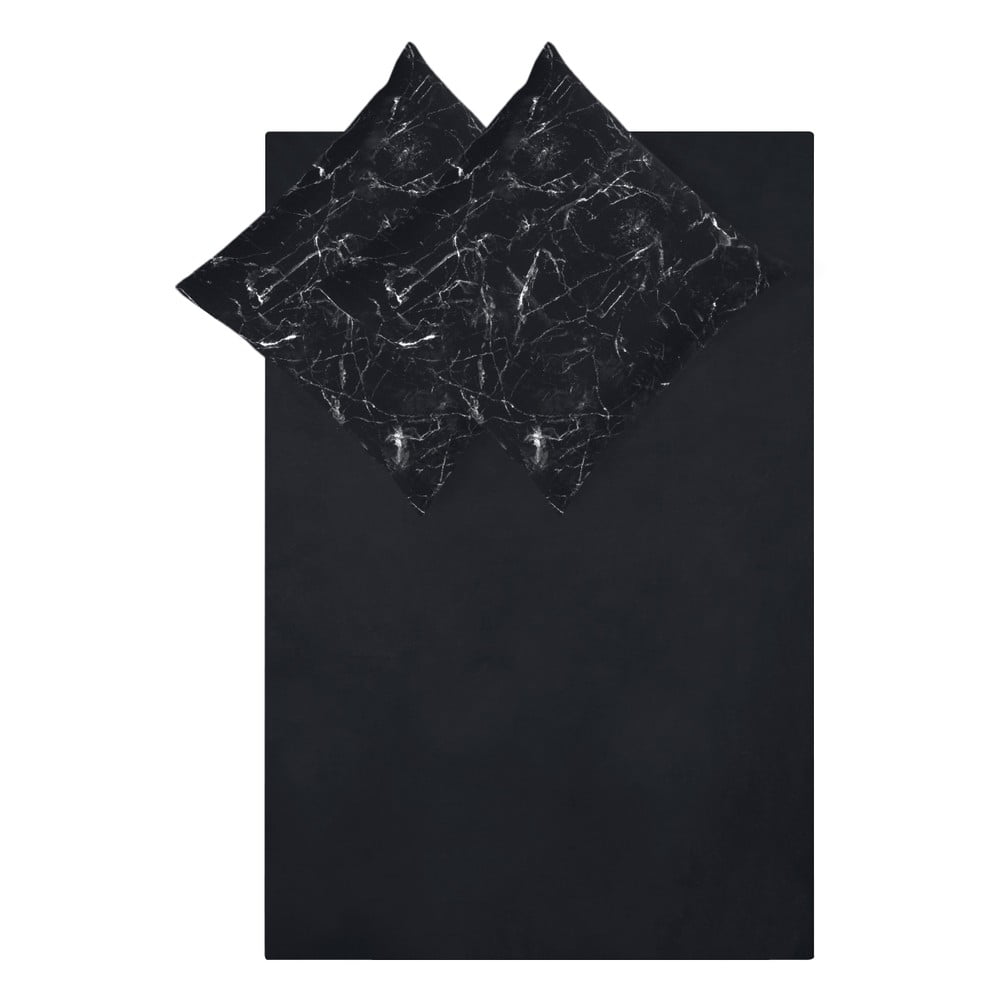 Lenjerie de pat din bumbac percale westwing collection malin, 200 x 200 cm, negru