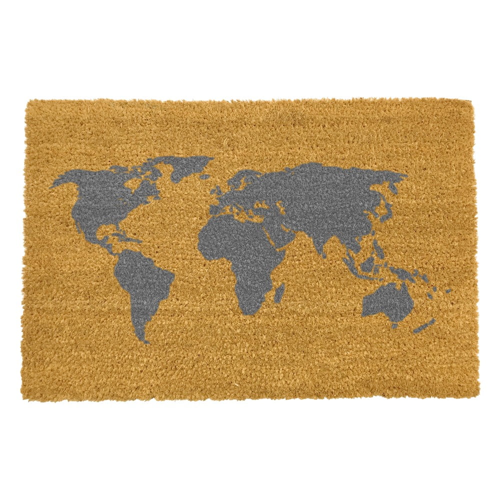 Covoraș intrare din fibre de cocos Artsy Doormats World Map, 40 x 60 cm Artsy Doormats imagine 2022