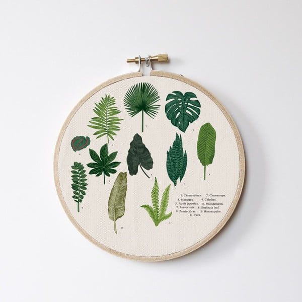 Decorațiune de perete Surdic Stitch Hoop Leafes Index, ⌀ 27 cm