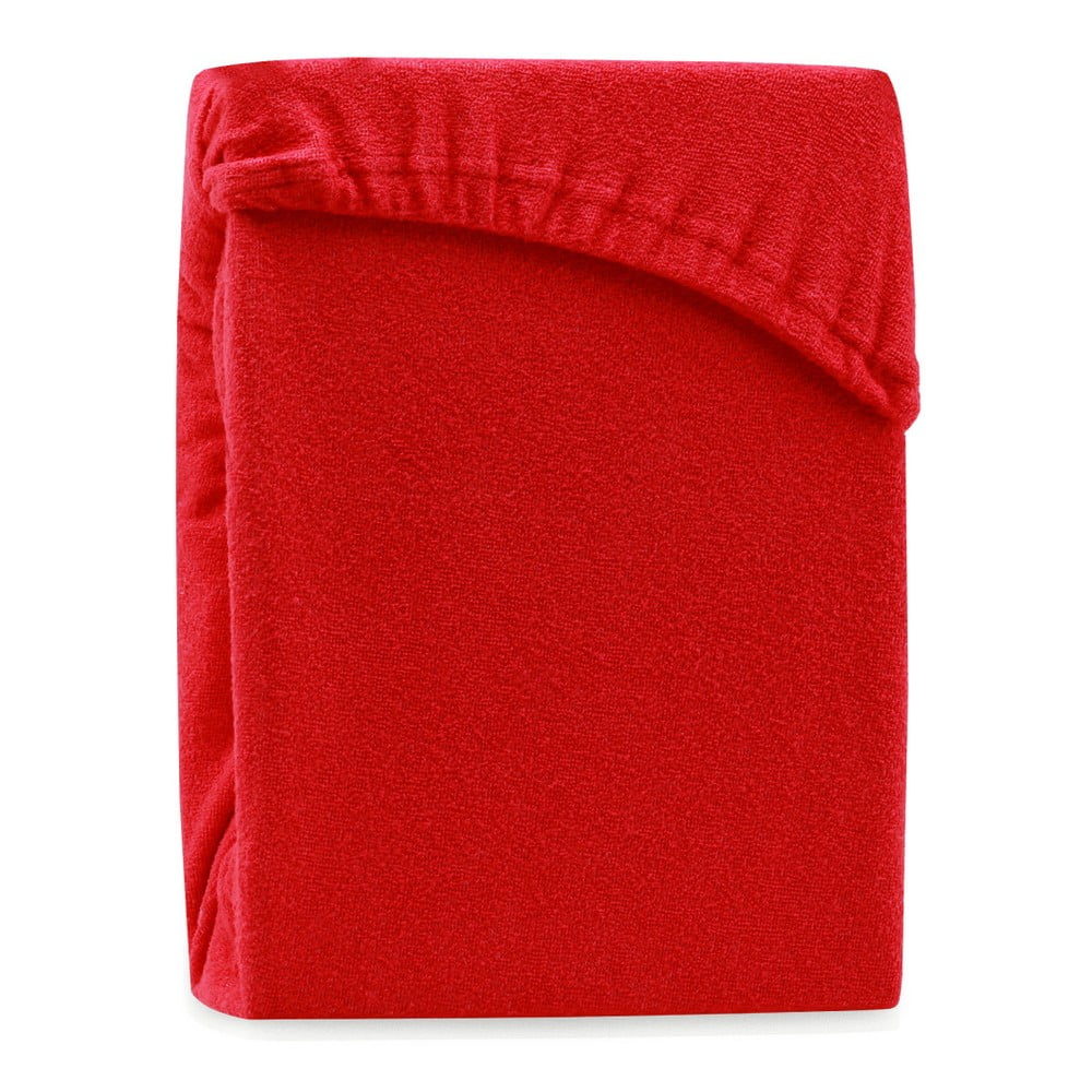 Cearșaf elastic pentru pat dublu AmeliaHome Ruby Siesta, 200-220 x 200 cm, roșu 200 imagine noua