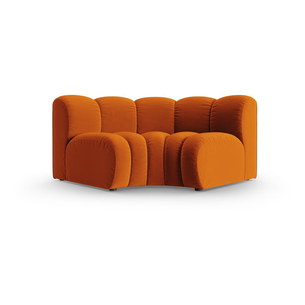 Modul pentru canapea modulară cărămiziu cu tapițerie din catifea (cu colț variabil) Lupine – Micadoni