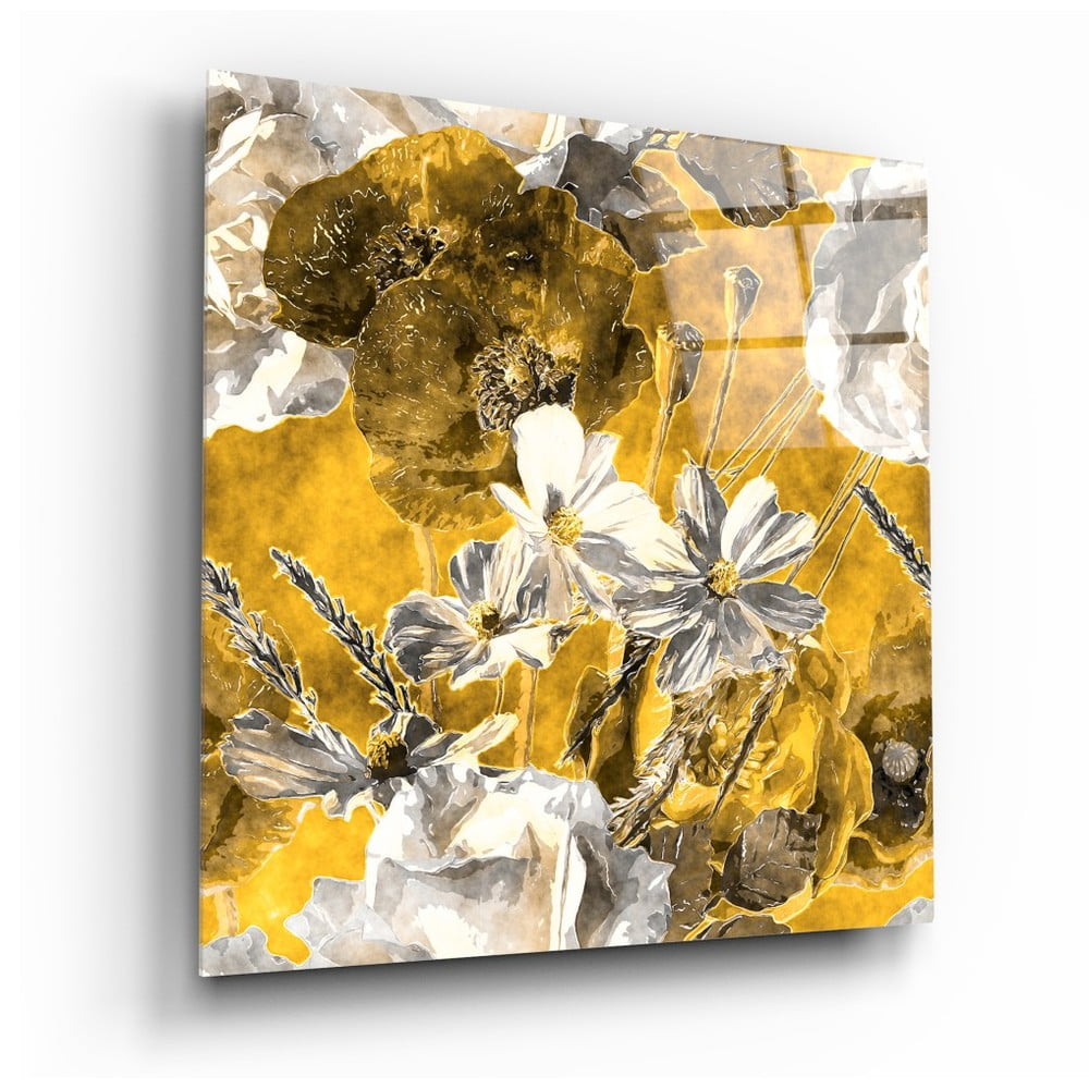 Tablou din sticlă Insigne Daisies, 40 x 40 cm