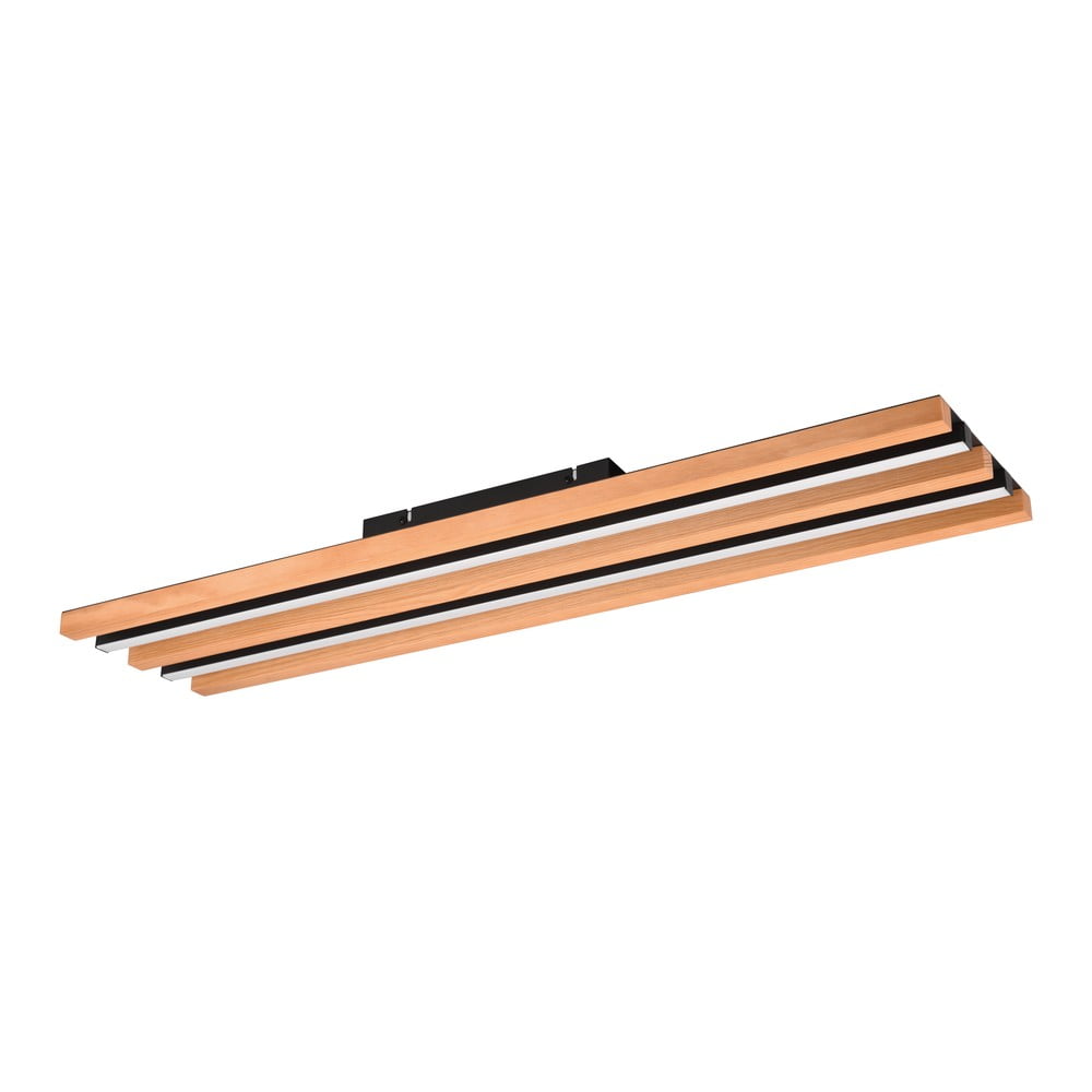 Plafonieră neagră/în culoare naturală LED cu intensitate reglabilă 6x80 cm Fontana – Trio