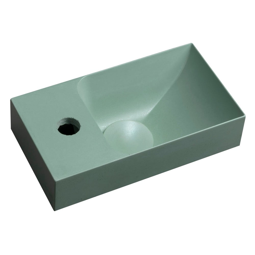 Chiuvetă mică pentru WC verde-mentă din beton 31x17 cm Piccolino – Sapho