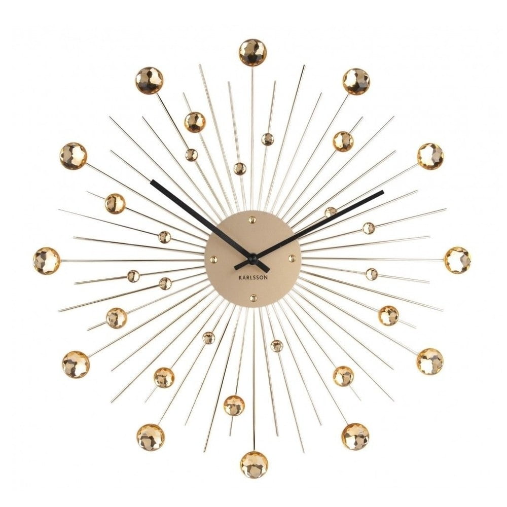 Ceas de perete cu cristale aurii Karlsson Sunburst, auriu bonami.ro imagine 2022