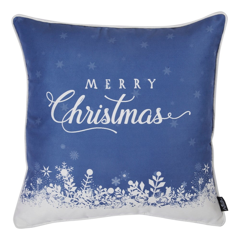 Față de pernă cu model de Crăciun Mike & Co. NEW YORK Merry Christmas, 45 x 45 cm, albastru