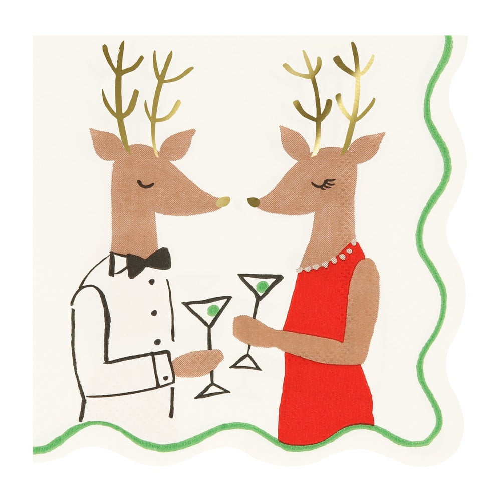 Șervețele 16 buc. din hârtie Mr. & Mrs. Reindeer – Meri Meri