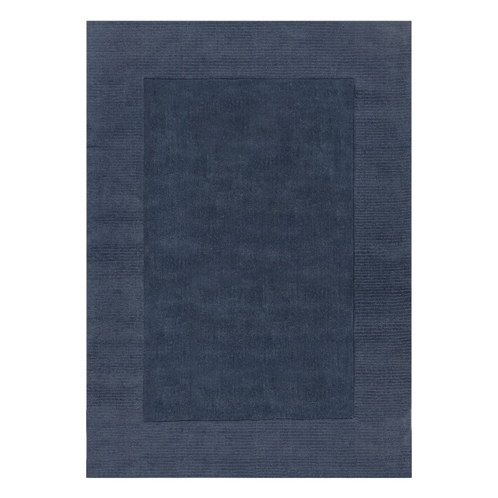 Covor din lână albastru închis Flair Rugs Siena, 80 x 150 cm