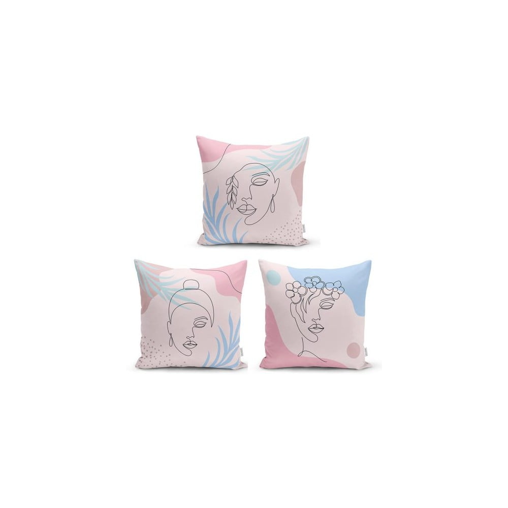 Set 3 fețe de pernă decorative Minimalist Cushion Covers Minimalist Face, 45 x 45 cm bonami.ro imagine noua