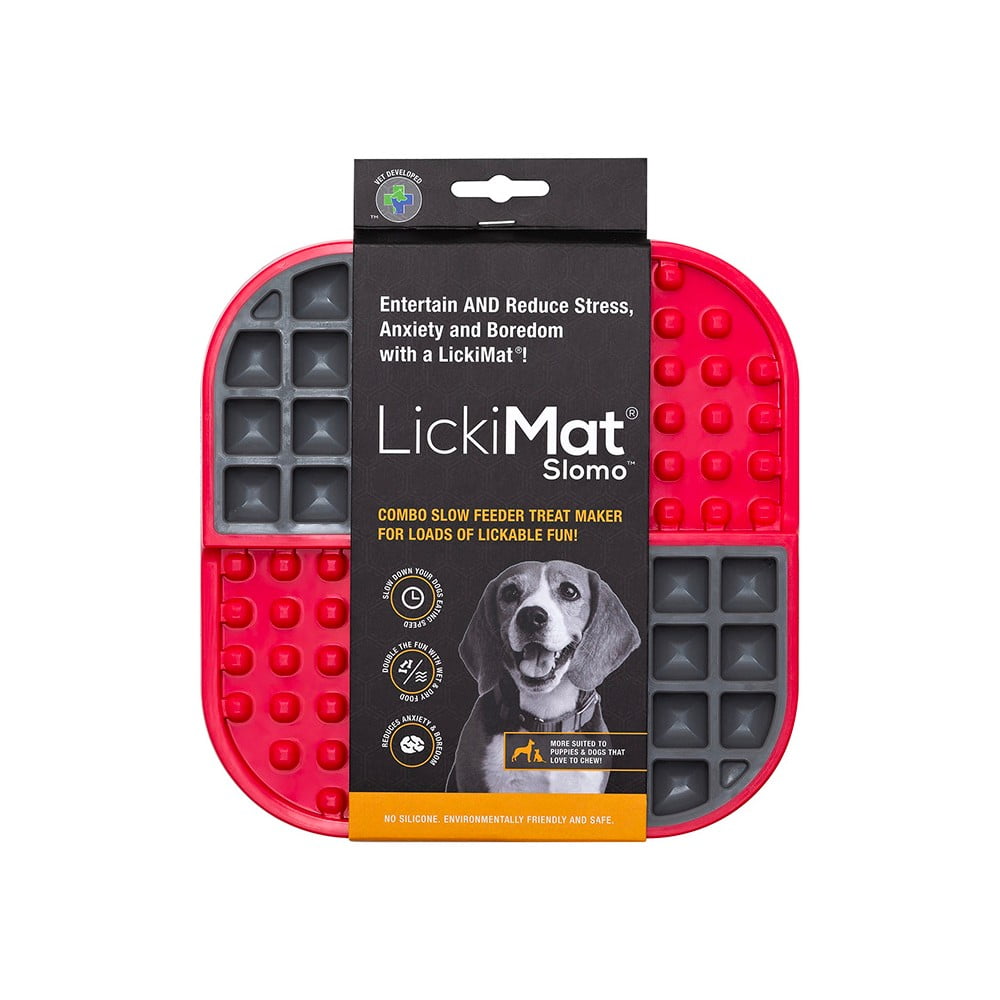  Covoraș de lins pentru animale de companie Slomo Red – LickiMat 