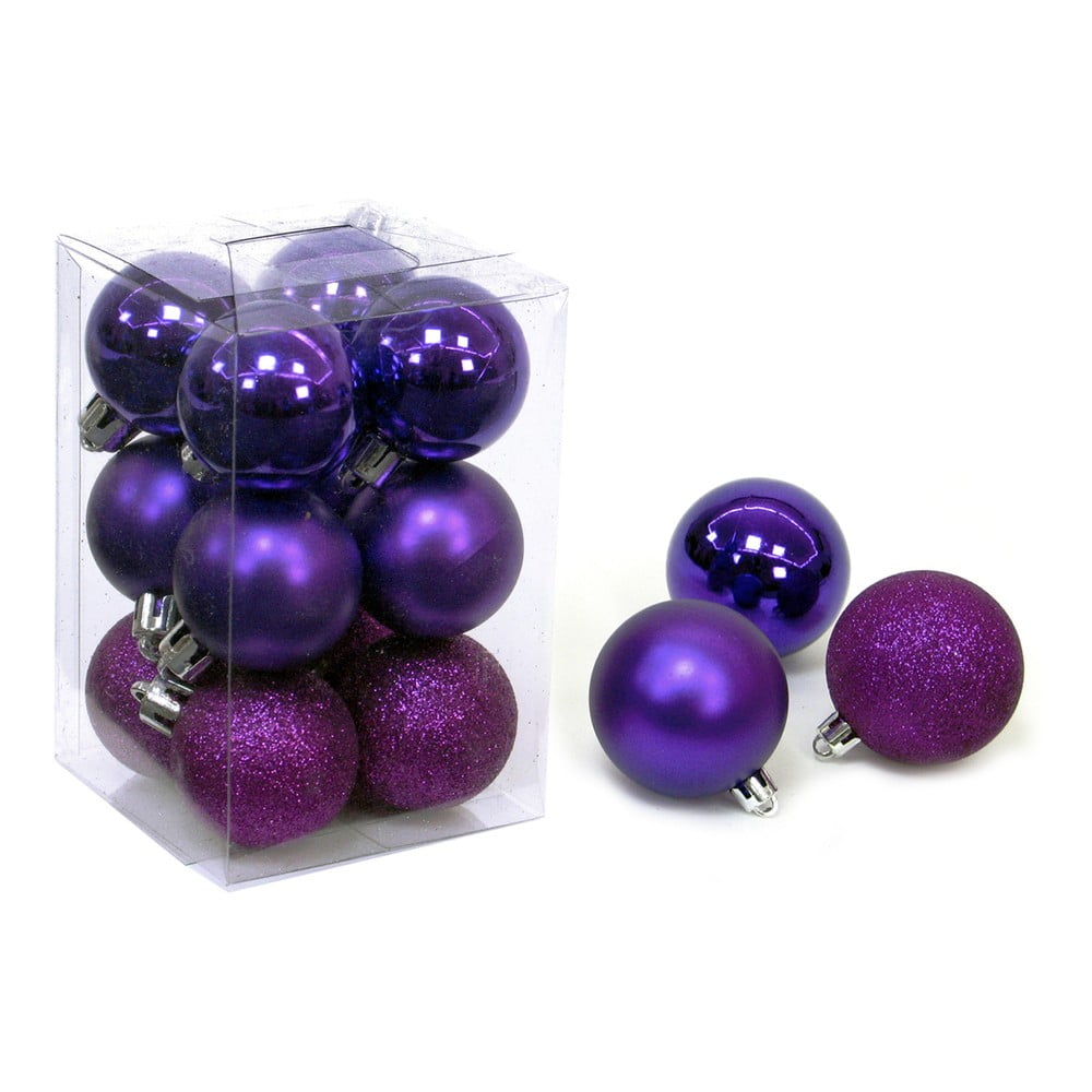 Set 12 decorațiuni de Crăciun Unimasa Navidad, ø 4 cm, violet bonami.ro