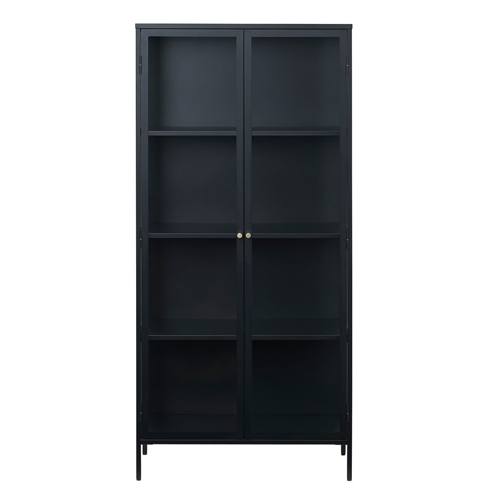 Vitrină Unique Furniture Carmel, înălțime 190 cm, negru bonami.ro imagine 2022