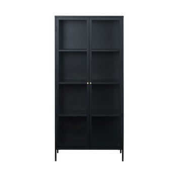 Vitrină unique furniture carmel, înălțime 190 cm, negru