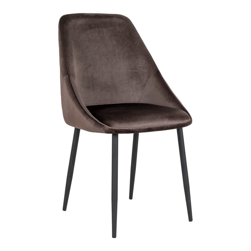 Scaune de sufragerie din catifea maro într-un set de 2 scaune porto - house nordic