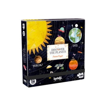 Puzzle de buzunar Londji Sistemul Solar, 100 piese