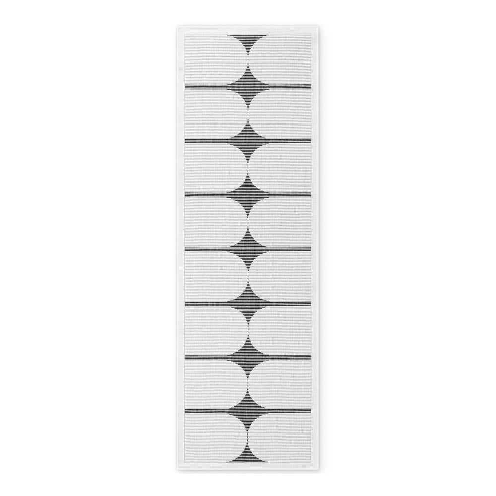 Covor tip traversă pentru interior și exterior alb-negru 80x250 cm Duet Bowen – NORTHRUGS