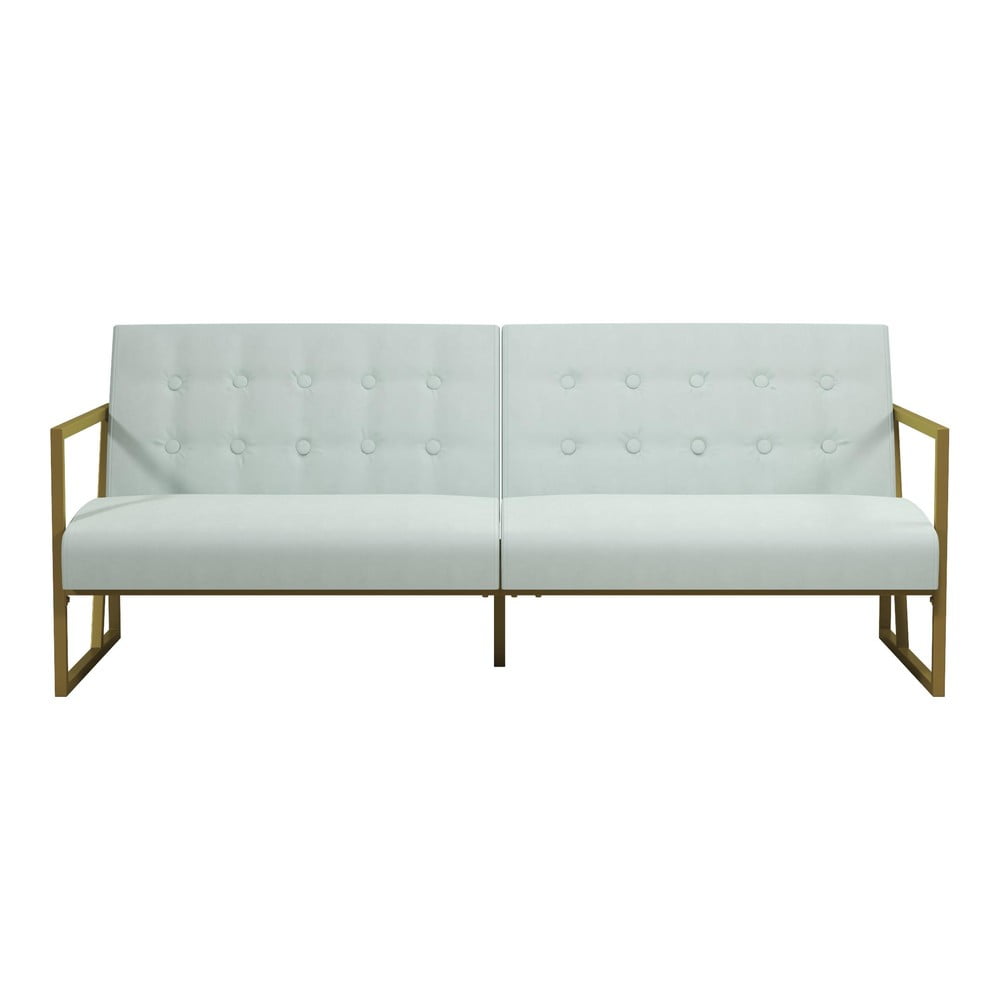 Canapea extensibilă cu suprafață catifelată CosmoLiving by Cosmopolitan Lexington, alb Alb imagine noua