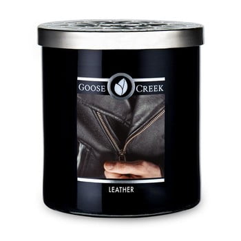 Lumânare parfumată în recipient de sticlă Goose Creek Men\'s Collection Leather, 50 ore de ardere