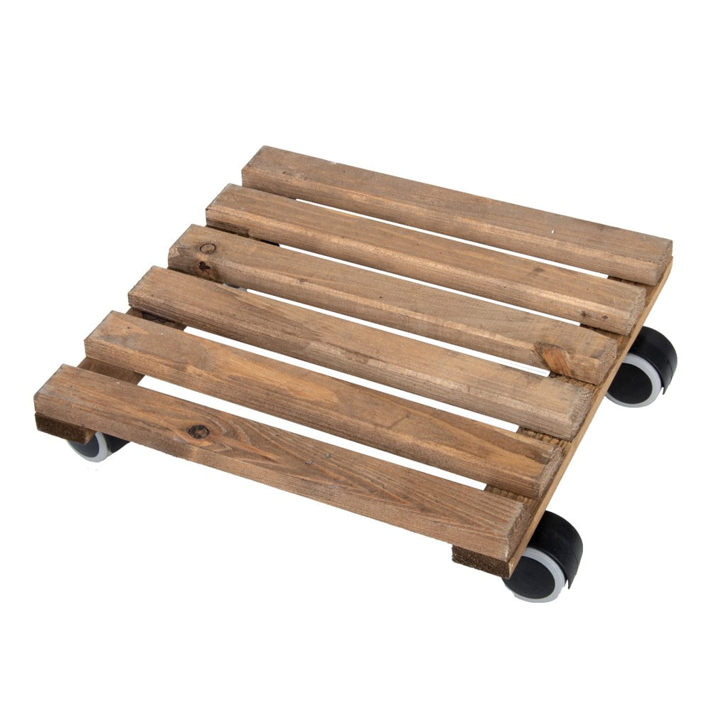 Suport din lemn cu roți pentru ghivece Esschert Design, 29 x 29 cm, maro bonami.ro imagine 2022