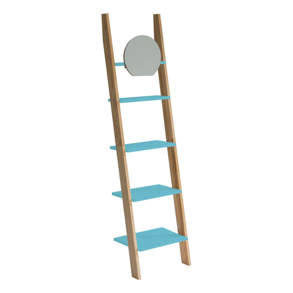 Etajeră cu suport din lemn și oglindă Ragaba Ashme Ladder, turcoaz închis bonami.ro