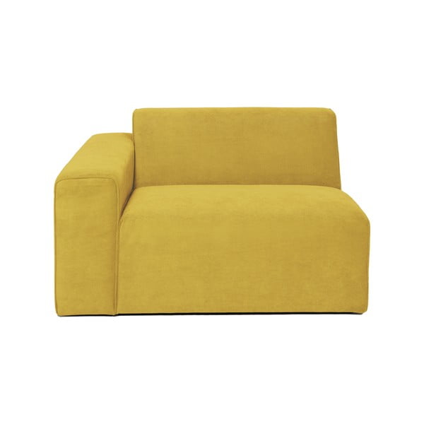 Modul cu tapițerie din reiat pentru canapea colț de stânga Scandic Sting, 124 cm, galben muștar