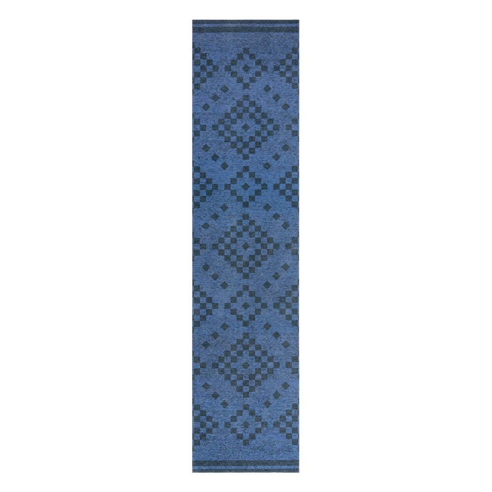 Covor cu strat dublu flair rugs match eve trellis, 57 x 230 cm, albastru închis