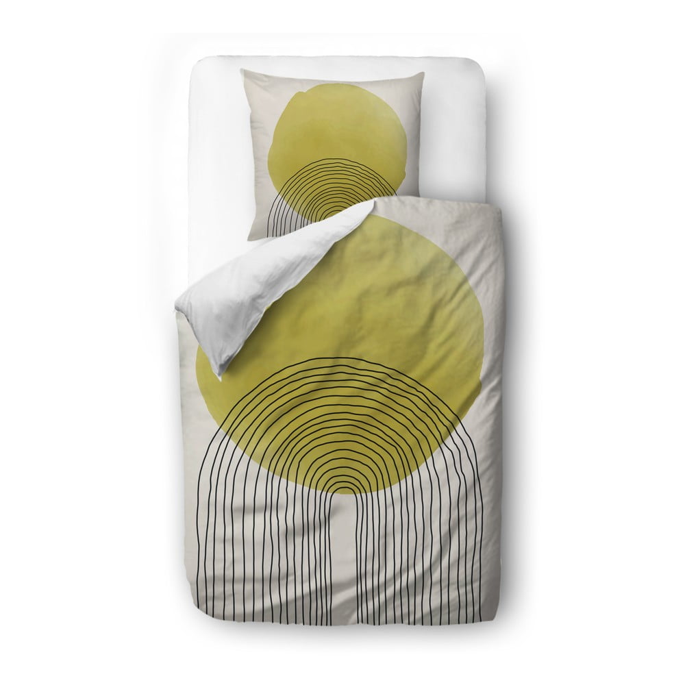 Lenjerie de pat din bumbac satinat Butter Kings Rising Sun, 140 x 200 cm, bej – galben 140 imagine noua somnexpo.ro