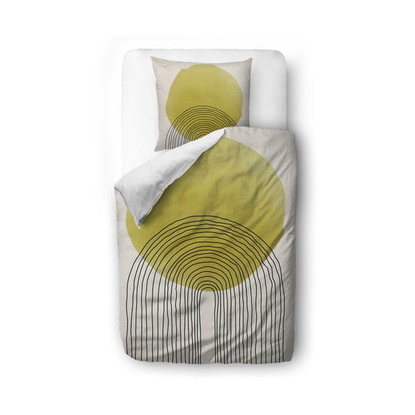 Lenjerie de pat din bumbac satinat Butter Kings Rising Sun, 140 x 200 cm, bej - galben