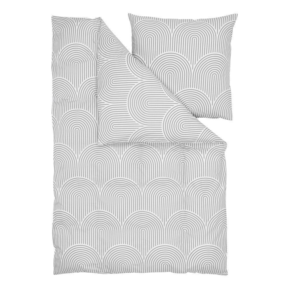 Lenjerie de pat din bumbac ranforce westwing collection arcs, 200 x 200 cm, gri