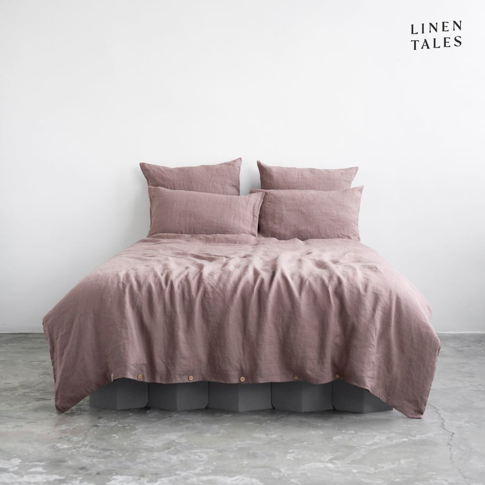 Lenjerie de pat roz din in pentru pat de o persoană/extinsă 165×220 cm – Linen Tales 165x220 imagine noua
