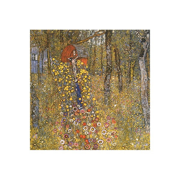 Reproducere pe pânză după Gustav Klimt - Farm Garden With Crucifix, 45 x 45 cm
