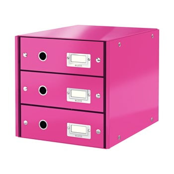 Cutie cu 3 compartimente leitz office, 36 x 29 x 28 cm, roz