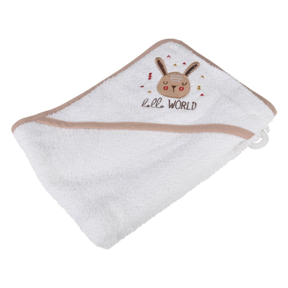 Prosop cu glugă pentru copii alb din bumbac 75x75 cm Forest – Bébé Douceur