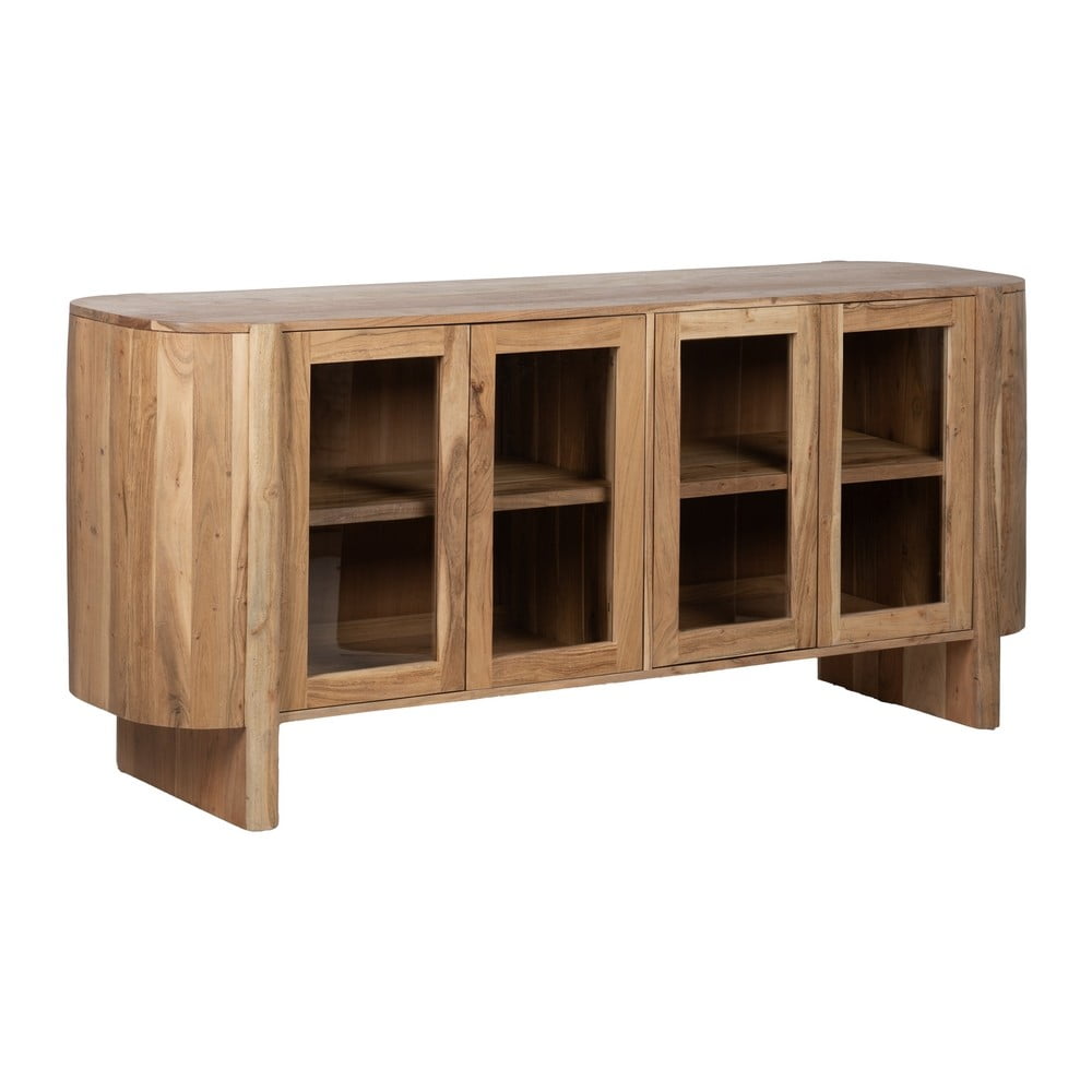 Vitrină în culoare naturală din lemn de acacia 180x80x40 cm Creel – Ixia