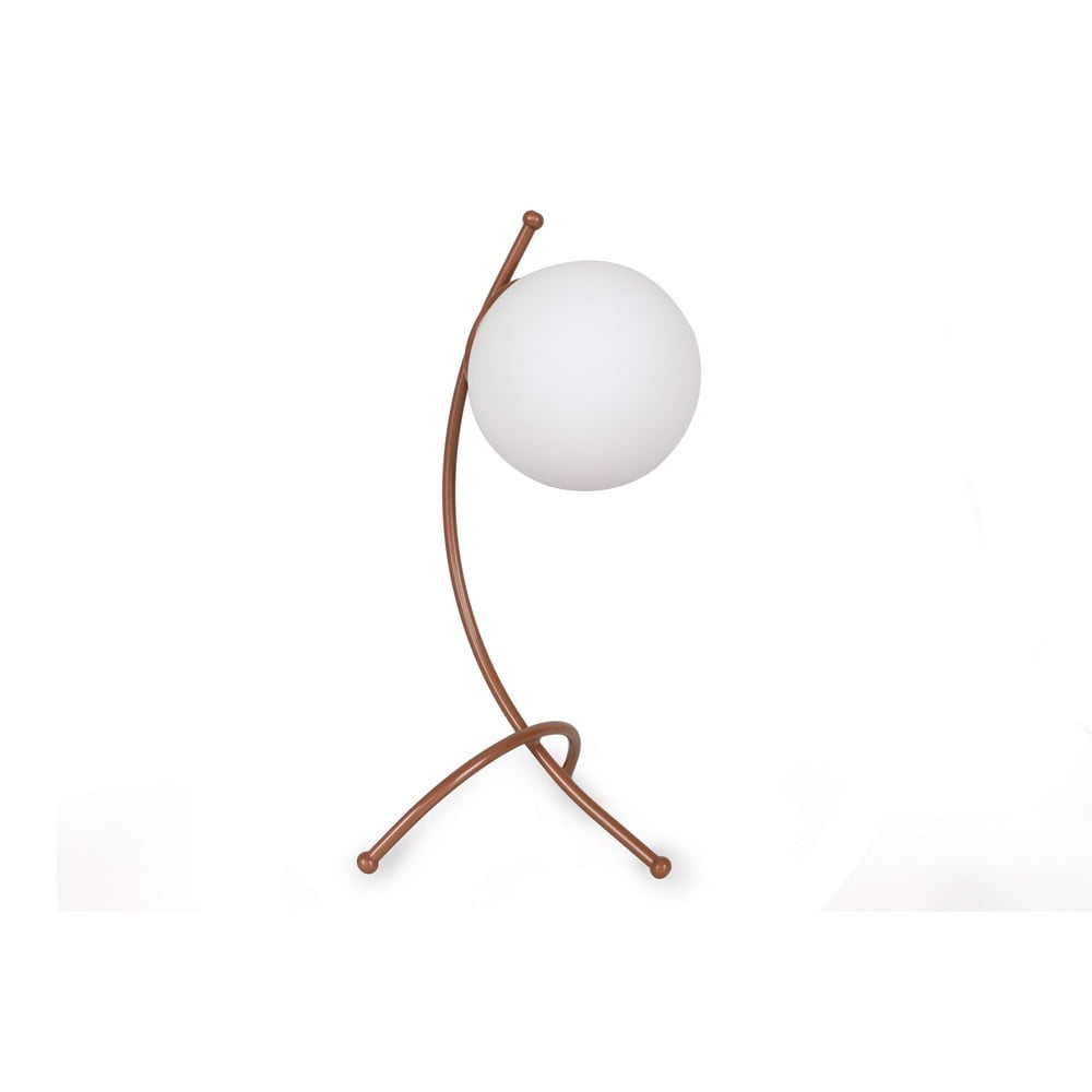 Veioză albă/în culoarea bronz cu abajur din sticlă (înălțime 43 cm) Yay – Opviq lights