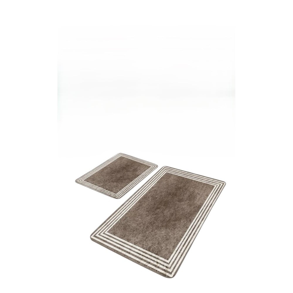 Covorașe de baie taupe 2 buc. din catifea 60x100 cm – Mila Home