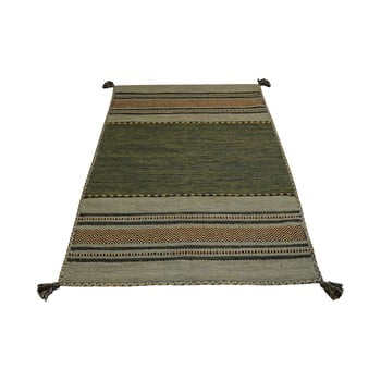Covor din bumbac floorita antique kilim, 60 x 90 cm, verde