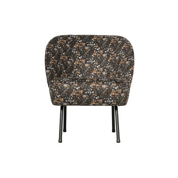 Fotoliu cu motiv floral BePureHome Vogue, negru