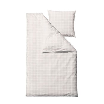 Lenjerie de pat din bumbac damasc pentru pat single södahl clear, 140 x 220 cm, alb