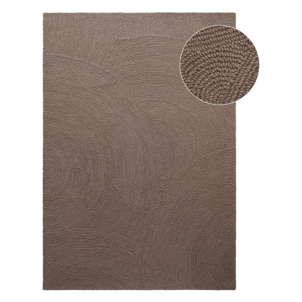 Covor taupe țesut manual din lână 160x230 cm Eleni Taupe – Hanse Home
