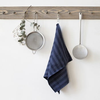 Prosop de bucătărie din in linen tales stripe, 65 x 45 cm, albastru închis