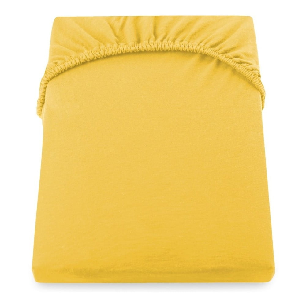 Cearșaf de pat cu elastic DecoKing Nephrite, 220-240 cm, galben – portocaliu bonami.ro
