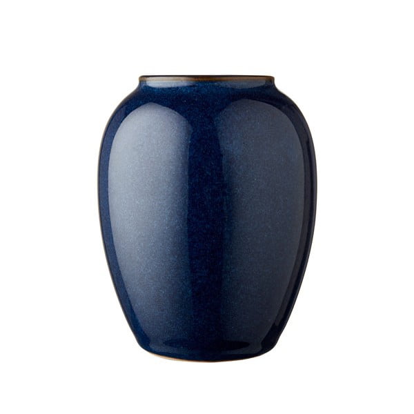 Vază din gresie ceramică Bitz, înălțime 12,5 cm, albastru