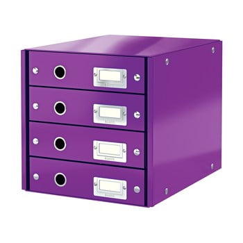 Cutie cu 4 compartimente leitz office, lungime 36 cm, violet