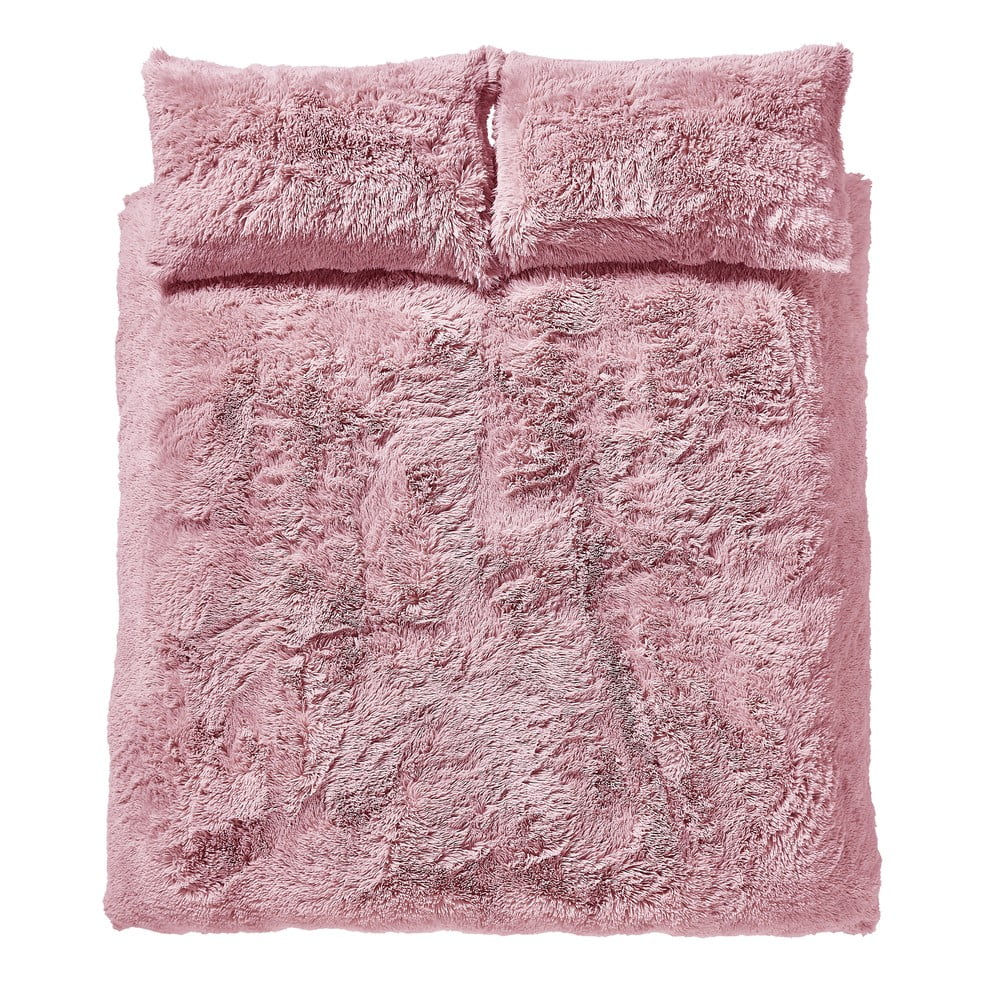 Poza Lenjerie de pat din microplus roz Catherine Lansfield Cuddly, 200 x 200 cm, roz