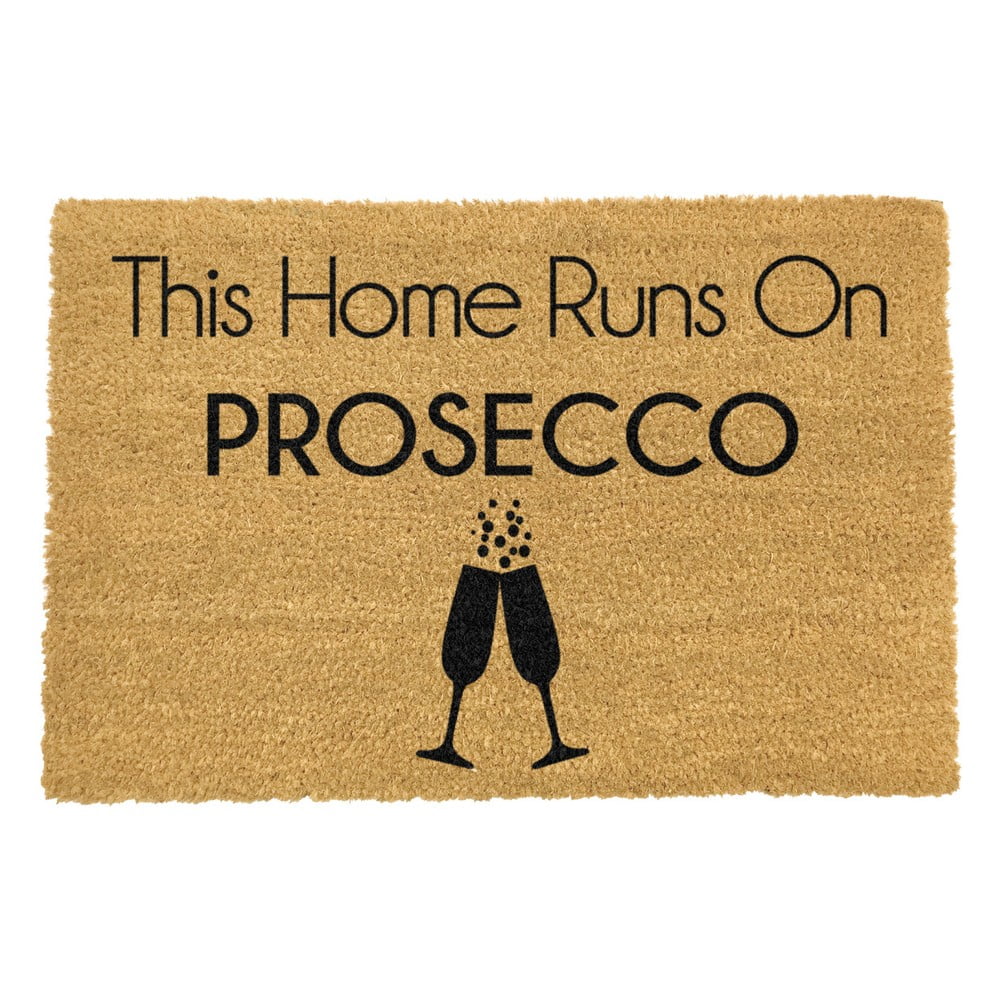 Covoraș intrare din fibre de cocos Artsy Doormats This Home Runs On Prosecco, 40 x 60 cm Artsy Doormats imagine 2022