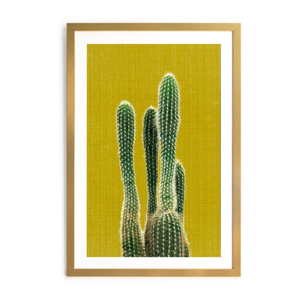 Tablou Surdic Mustard Background Cactus, 40 x 60 cm