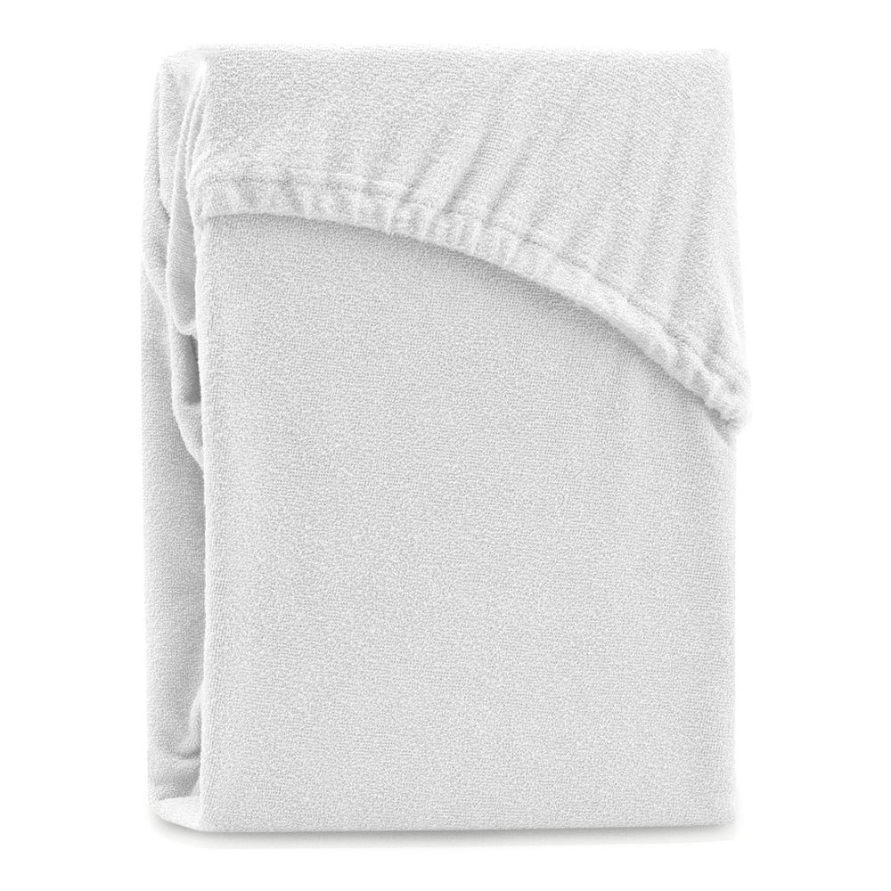 Cearșaf elastic pentru pat dublu AmeliaHome Ruby Siesta, 180-200 x 200 cm, alb