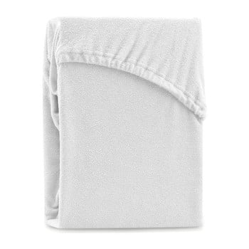 Cearșaf elastic pentru pat dublu ameliahome ruby siesta, 200-220 x 200 cm, alb