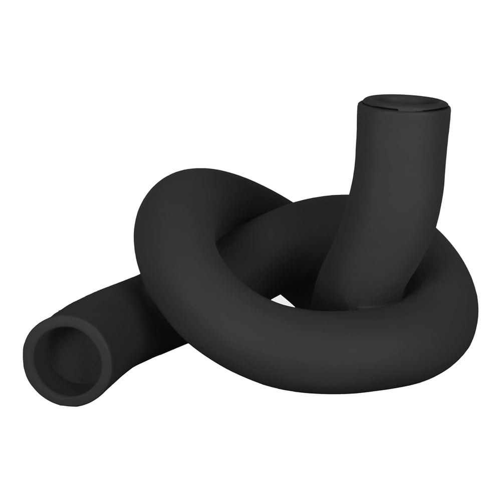 Suport din ceramică pentru lumânări pt living knot, negru